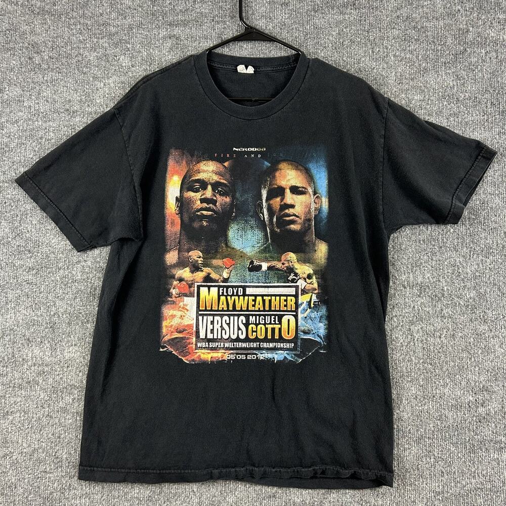 Floyd Mayweather Vs Miguel Cotto Shirt Mens Large Black Boxing 2012 Sports